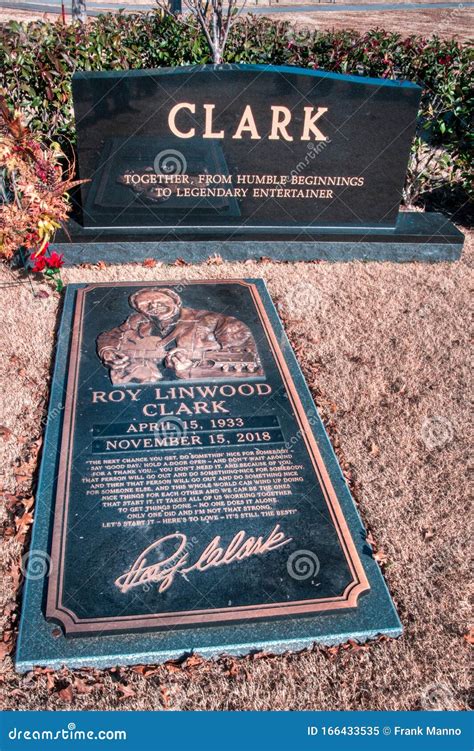The Newly Erected Tombstone Of Musician And Entertainer Roy Clark