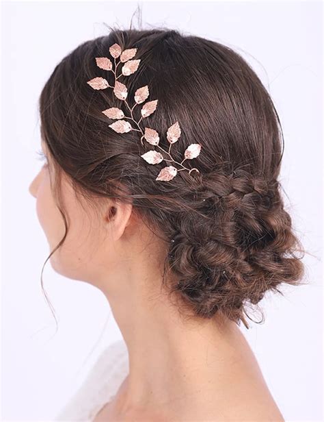 Classic Leaves Hair Jewelry Rose Gold Silver Hair Clips Elegant Women