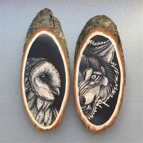 Artist Uses Wood Slices As Organic Canvas For Nature