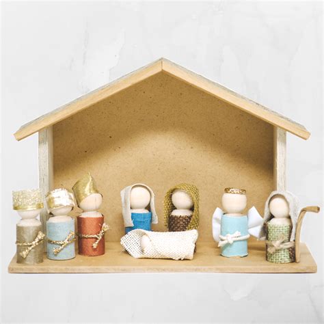 how to make a wooden peg doll nativity set christmas decor