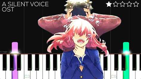 Koe No Katachi A Silent Voice Ost Lit Easy Piano Tutorial Youtube