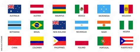 National Flags Of The World World Flag Set Stock Vector Adobe Stock