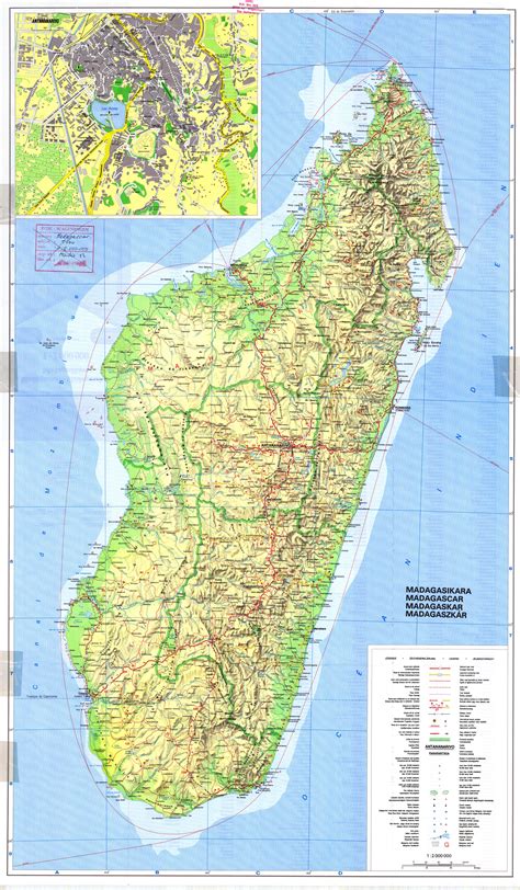Large Detailed Topographic Map Of Madagascar Madagasc