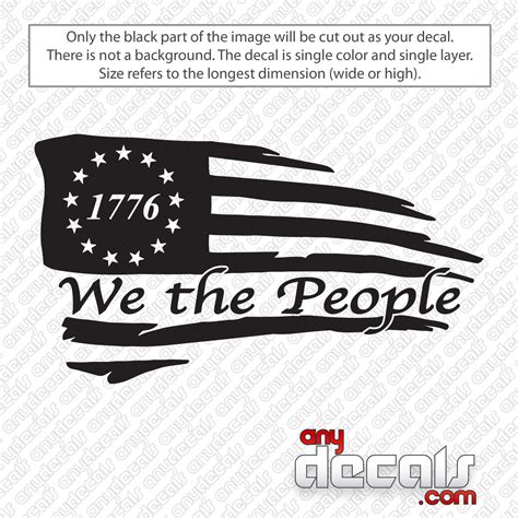 1776 American Flag We The People Decal Sticker