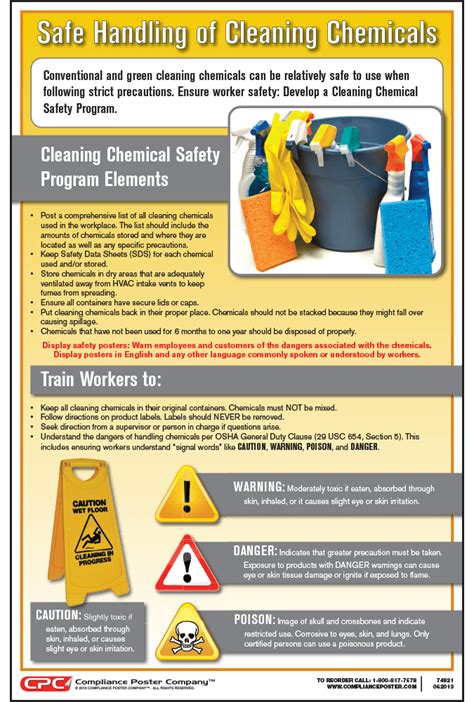 Cleaning Chemical Safety Poster Safety Poster For Janitors