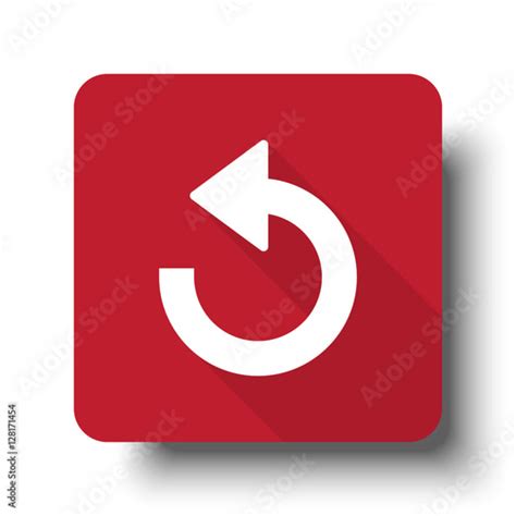 Flat Undo Web Icon On Red Button With Drop Shadow Stock Image And