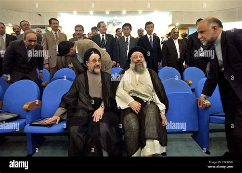Iranian President Mohammad Khatami Center Left Irans Supreme Leader