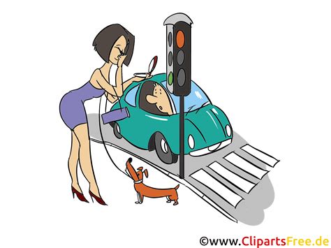 frau mit hund an der ampel bild clipart illustration