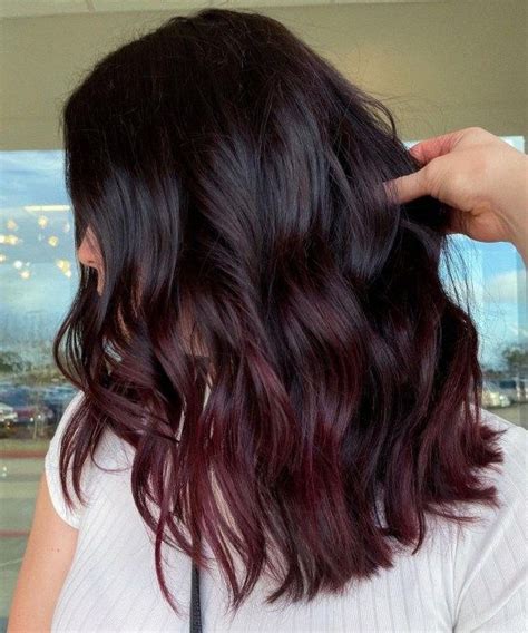 Midshaft To Ends Burgundy Highlights Hair Color Cherry Coke Wine Hair