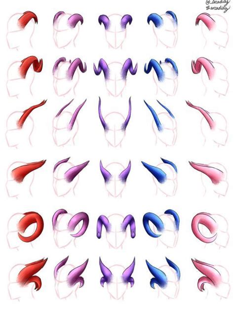 Horns Multi References Concept Art Drawing Demon Drawings Drawings