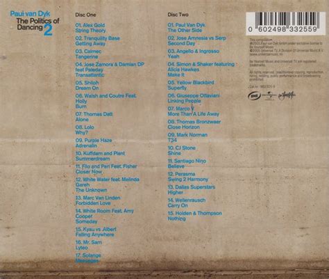 Paul Van Dyk The Politics Of Dancing 2 Paul Van Dyk Cd Album