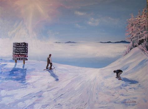 Adirondack Mountains Whiteface Skiing Lake Placid Acrylic Painting By