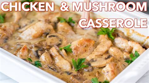 Simple Chicken And Mushroom Casserole Recipe Natashas Kitchen Easy