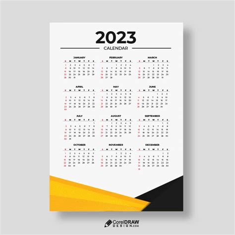 Download Abstract Corporate 2023 New Year Calendar Vector Coreldraw