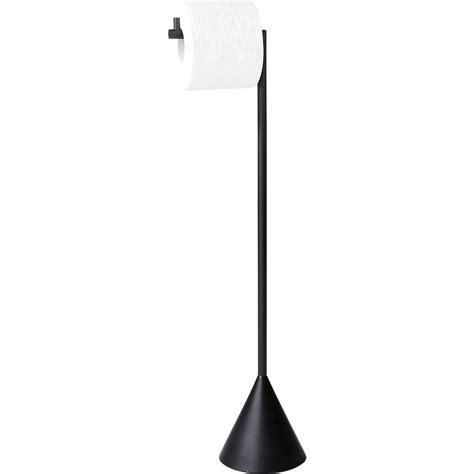 It provides a modern look with a square backplate and a thin, sharp design. Shop free standing black toilet paper holder. Modern ...