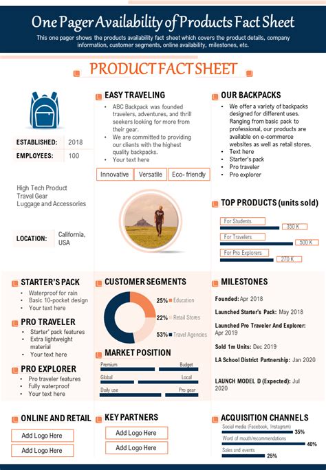 One Page Fact Sheet Templates And Reports To Up Business Stats