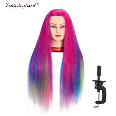 Traininghead 26 28 Synthetic Hair Makeup Mannequin Head Practice Dummy Doll Training Head