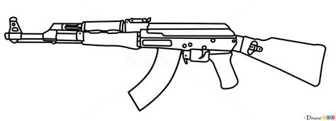 How To Draw Ak 47 Guns And Pistols How To Draw Drawing Ideas Draw