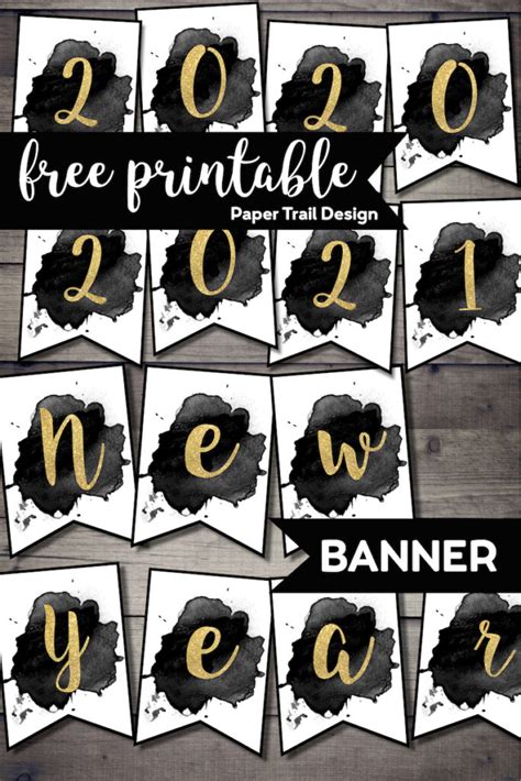 Free Printable Happy New Year Banner Bestoka Best DIY Projects