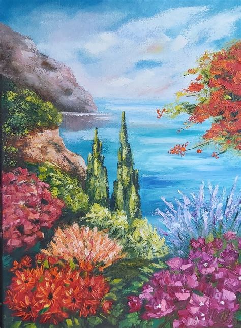 Seascape-oil painting on canvas.Impasto .Impressionism. Modern ...