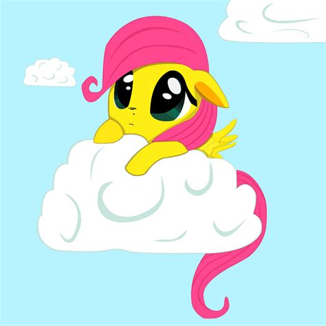 Fluttershy Filly On A Cloud Vector By Pinkieshy Dash On Deviantart