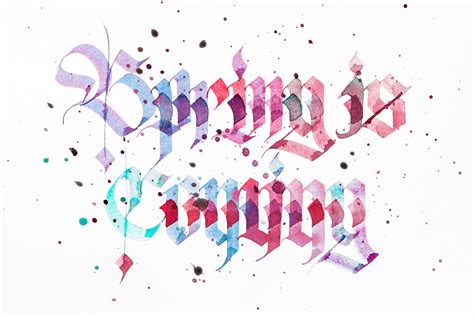 Spring Is Coming Abralligraphy Calligraphy Каллиграфия Art Ink
