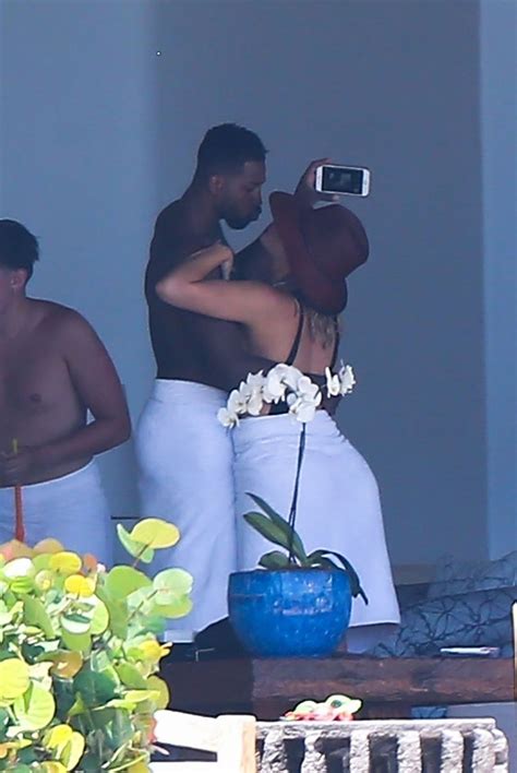 Khloe Kardashian Kisses Tristan Thompson On Romantic Vacation With