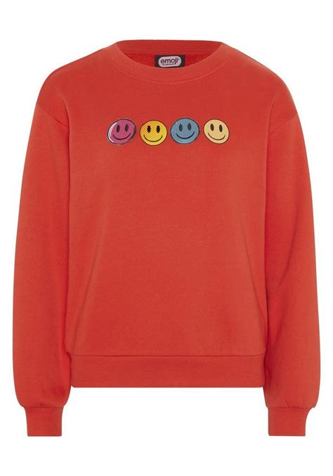 Emoji Sweatshirt Mit Grinsegesicht Motiven