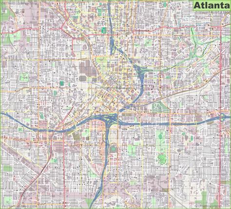 Atlanta Printable Tourist Map Free Tourist Maps Atlanta Printable