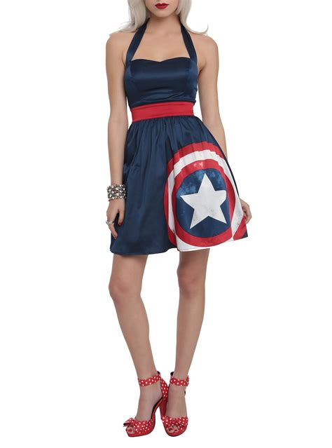 Marvel By Her Universe Captain America Halter Dress Hot Topic 60