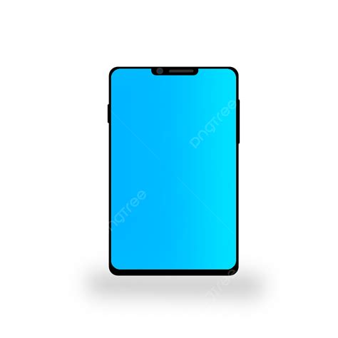 Макет мобильного телефона с синими обоями экрана Png экран мобильный