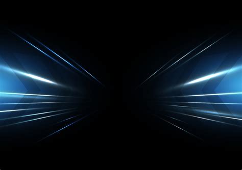 Abstract Blue Speed Light Effect On Black Background Vector
