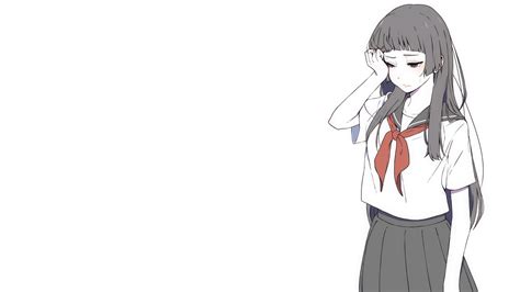 wallpaper manga anime girls simple background minimalism schoolgirl crying sailor