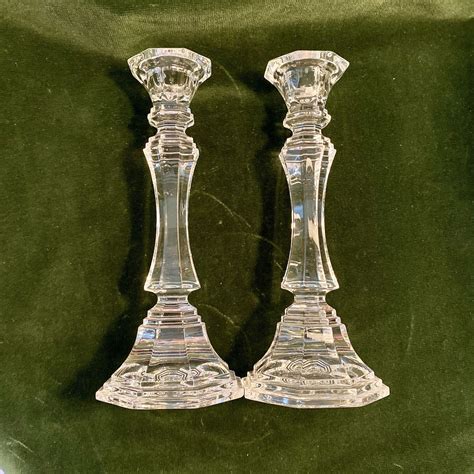Vintage Pair Wedgwood Crystal Candlesticks Candleholders Etsy