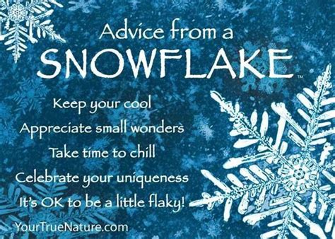 Advice From A Snowflake Nature Quotes Advice Quotes Winter Quotes