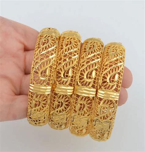 24k Real Gold Plated Dubai Bangle Jewelry Bracelet Openable Bangle Bangles Bangles Jewelry