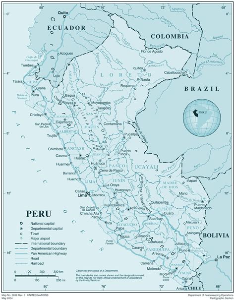 Large Detailed Map Of Peru With All Cities Peru Large Detailed Map