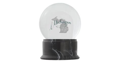 Michigan State Typography Snow Globe Zazzle