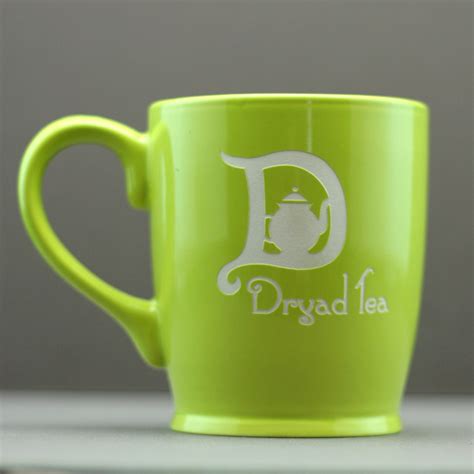 Custom Logo Engraved Coffee Mug Glass Blasted