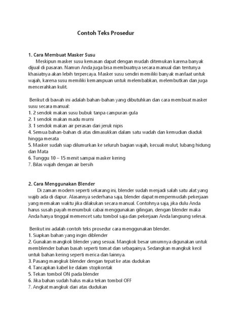 Cara Membuat Teks Prosedur Bahasa Indonesia Sma It