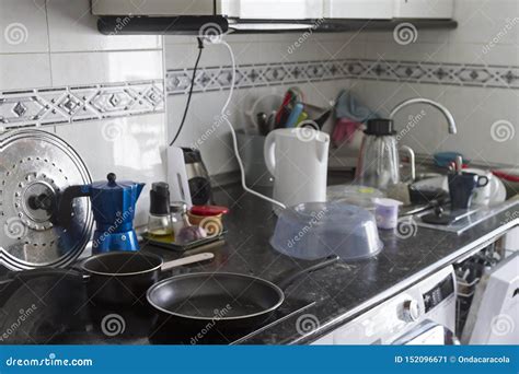 A Real Messy Kitchen Stock Image Image Of Bowl Dishware 152096671