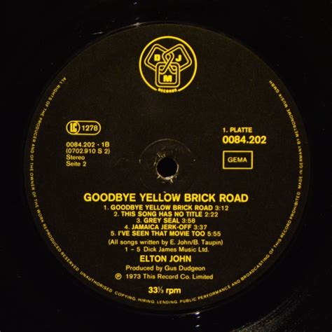 Elton John ‎- Goodbye Yellow Brick Road 0084.202 2 LP ...