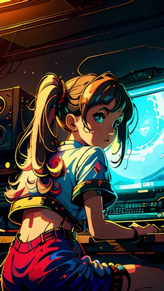 320x568 Resolution Anime Girl Hacker Hd Cute Digital Art 320x568