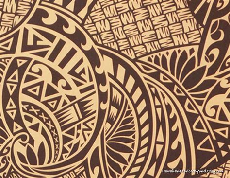 Fabric Tribal Native Hawaiian Print Polynesian Tattoo Tapa Lavalava Fabric Check It Out At