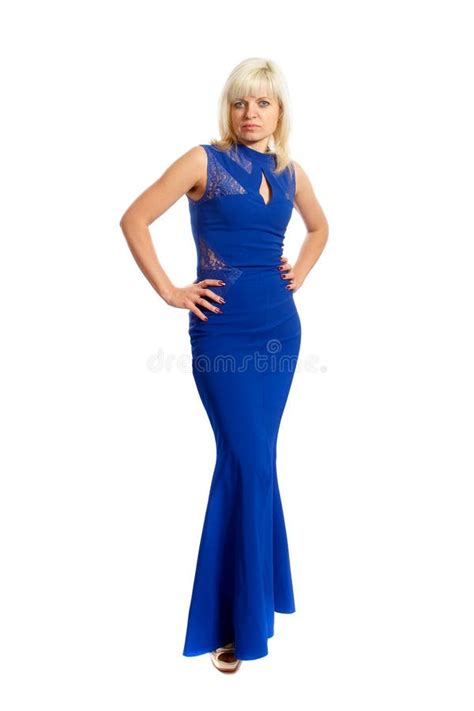 Woman In A Blue Dress Stock Image Image Of Face Confident 49825081