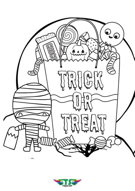 Trick Or Treat Halloween Coloring Page  Monster coloring pages
