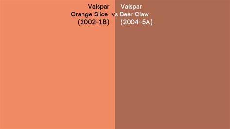 Valspar Orange Slice Vs Bear Claw Side By Side Comparison