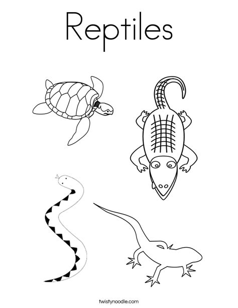 reptiles coloring page twisty noodle