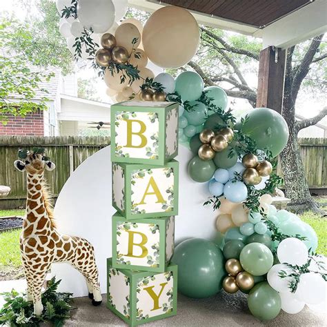 Sage Green Baby Shower Boxes DIY 4pcs Sage Green Balloon Boxes With