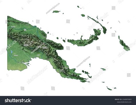 Isolated Map Papua New Guinea Capital Stock Illustration 2140972003